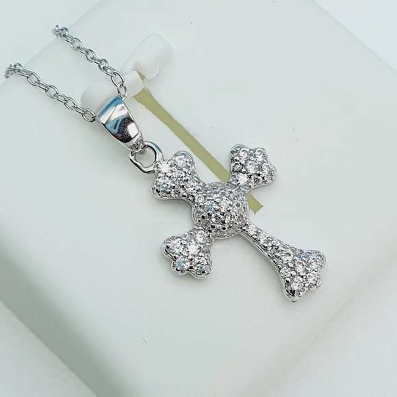 "925 Sterling Silver Cubic Zircon Necklace, UU1P7A7009 - Picture 1 of 9